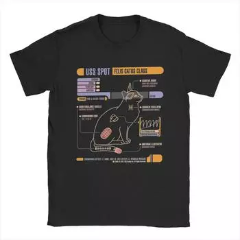 Мужские футболки USS Spot Stars Treks из чистого хлопка, новинка, футболки с коротким рукавом и круглым воротником, идея для подарка S чёрный