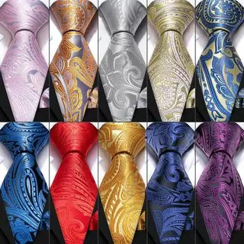 Мужские галстуки Barry.Wang, модные шелковые платковые запонки с узором пейсли из жаккара, галстуки, формальный повседневный комплект N-5397