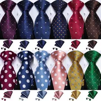 Мужские галстуки Dibangu, модный дизайн, галстук в горошек, шелковый галстук, мужской носовой платок, запонки, галстук, набор для вечеринки