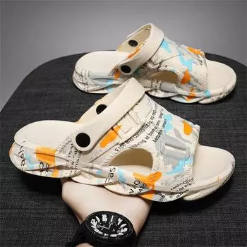 Мужские гавайские сандалии Cream Half, обувь больших размеров, мужские летние тапочки, кроссовки, спортивные специальные предложения 2024summer Fitness 37