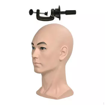Мужские головы манекенов с настольным зажимом, подставка для дисплея, прочная модель головы, тренировка для изготовления париков
