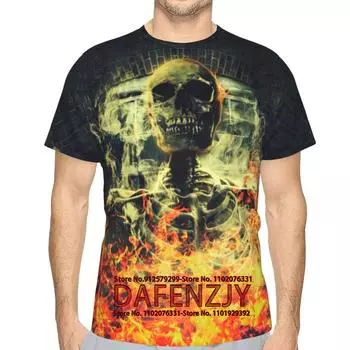 Мужские графические футболки с коротким рукавом и 3D-винтажным узором, повседневные рубашки с круглым вырезом для мужчин и женщин S чёрный