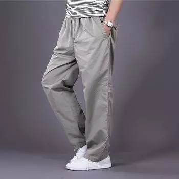 Мужские хлопковые брюки-карго Al, длинные, свободные, повседневные, для улицы M чёрный