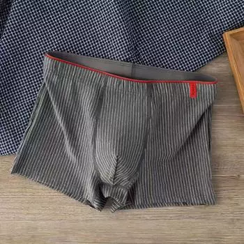 Мужские хлопковые дышащие трусы-боксеры большого размера со средней посадкой XXXL (fits 160-180 jin) темно-серого