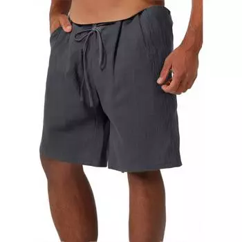 Мужские хлопковые и льняные однотонные спортивные штаны со шнуровкой, мужские шорты, повседневные брюки XXXXL