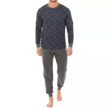 Мужские хлопковые пижамы SKIERS с круглым вырезом 97281, Мужские пижамы, Зимние пижамы, Длинные пижамы