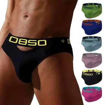 Мужские хлопковые сексуальные дышащие эластичные U-образные трусы с низкой талией и выступающими трусами M