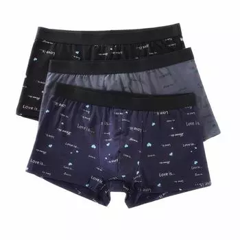 Мужские хлопковые шорты-боксеры: Принт в виде персикового сердца, дышащий, модный двухслойный, дизайн с четырьмя углами, большой размер L (80-100 catties)