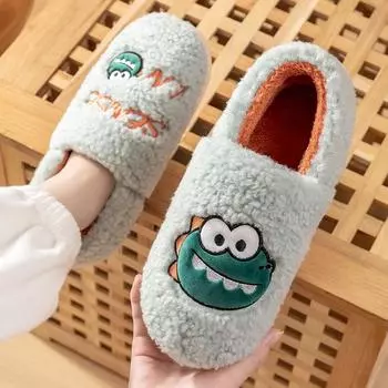 Мужские хлопковые тапочки, мужские зимние домашние, для дома, теплый дом, плюшевая сумка с хлопковыми туфлями, женские 36-37 зелёный