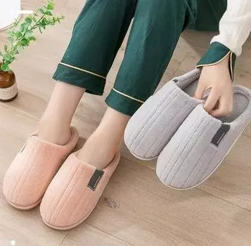 Мужские хлопковые тапочки мужские зимние домашние нескользящие теплые женские шерстяные хлопковые туфли 36 жёлтый