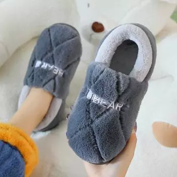 Мужские хлопковые тапочки зимние для пары, домашние, бытовые, плюшевые, термосумка и хлопковая обувь для женщин 36-37