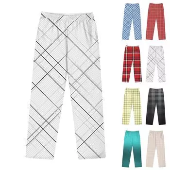 Мужские хлопковые трикотажные брюки, модные спортивные штаны с принтом и карманами L бежевый