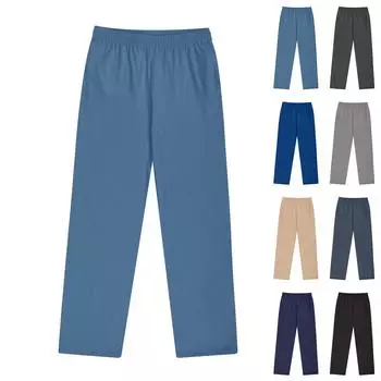 Мужские хлопковые трикотажные брюки, однотонные спортивные штаны с карманами L чёрный