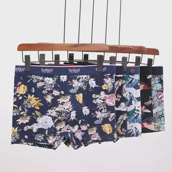 Мужские хлопковые трусы-боксеры - большой размер, молодежные, сексуальные, спортивный стиль 3XL 130-145 lbs