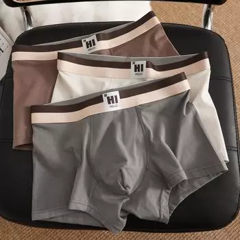 Мужские хлопковые трусы-боксеры с широким поясом, влагоотводящие трусы-боксеры для мужчин 2XL чёрный