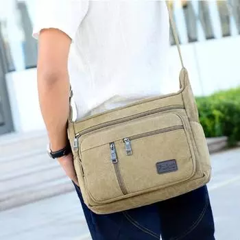 Мужские холщовые сумки на плечо, повседневная сумка-тоут, дорожная мужская сумка через плечо, роскошные сумки-мессенджеры, модная сумка высокого качества хаки