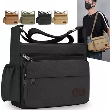 Мужские холщовые сумки на плечо, повседневная сумка-тоут, дорожная мужская сумка через плечо, роскошные сумки-мессенджеры, модная сумка высокого качества чёрный