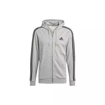 Мужские худи Adidas Essentials Fleece с тремя полосками на молнии, серые GK9034 L