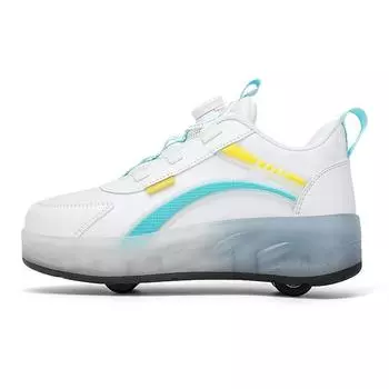 Мужские и женские беговые туфли с четырьмя колесами для учеников начальной и средней школы, роликовые коньки для детей с автоматическим управлением 30