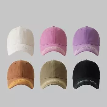 Мужские и женские бейсболки, вышитые буквы, старые ретро-кепки с мягким верхом, загнутые поля, открывающие лицо, маленькие кепки с козырьком (55-61Cm) Adjustable абрикосовый