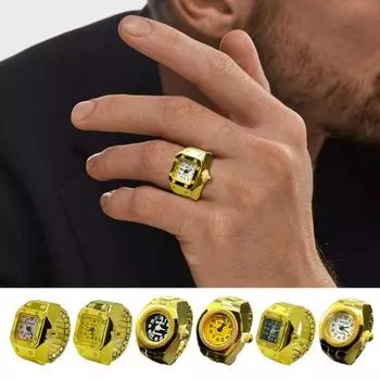 Мужские и женские часы с кольцом, эластичный ремешок из нержавеющей стали, круглый квадратный циферблат, мужские и женские часы для пар G