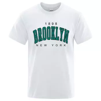 Мужские и женские футболки 1898 Brooklyn New Your City Street с принтом, мужские футболки, летние хлопковые топы большого размера, уличная футболка