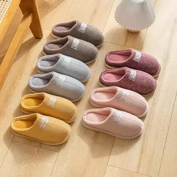 Мужские и женские хлопковые тапочки из взрывоопасной ткани для домашнего интерьера, зимние домашние нескользящие домашние тапочки для пар 44-45