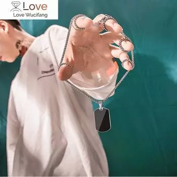 Мужские и женские индивидуальные сообщения Мантра Подвеска Персонализированные углеродное волокно Зеркально полированный Военный собачий жетон Ожерелье бежевый