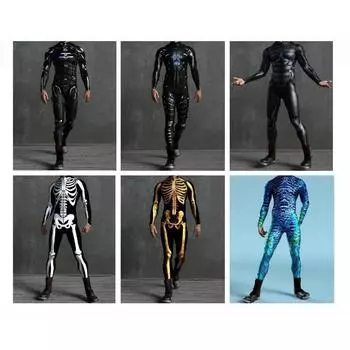 Мужские и женские киберпанк механические доспехи комбинезон Хэллоуин косплей череп стимпанк костюм эластичные боди комбинезоны Kids S