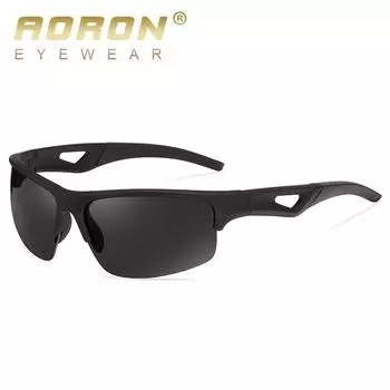 Мужские и женские классические черные спортивные поляризационные солнцезащитные очки для улицы с антибликовым покрытием, очки для бега для вождения серый/чёрный