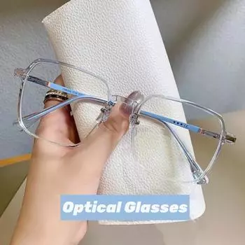 Мужские и женские компьютерные очки, модные оптические очки для женщин, модные роскошные квадратные простые очки большого размера