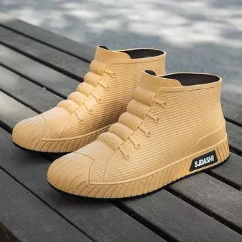 Мужские и женские короткие резиновые сапоги для кухни, нескользящие, летние, до щиколотки, для улицы, зимы, мытья автомобиля, рыбалки, водонепроницаемые ботинки 39 хаки