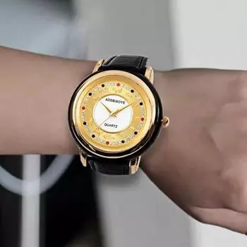 Мужские и женские креативные кварцевые часы с двенадцатью знаками зодиака и бриллиантовым циферблатом, модные деловые часы, изысканные праздничные подарочные часы Gold-Male