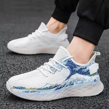 Мужские и женские кроссовки для бега, дышащие удобные нескользящие туфли, легкие теннисные туфли, повседневная спортивная обувь 44 белый