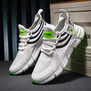 Мужские и женские кроссовки для бега на открытом воздухе с дышащей сеткой Модные повседневные кроссовки для ходьбы Удобная спортивная обувь для бега 36 чёрный/белый