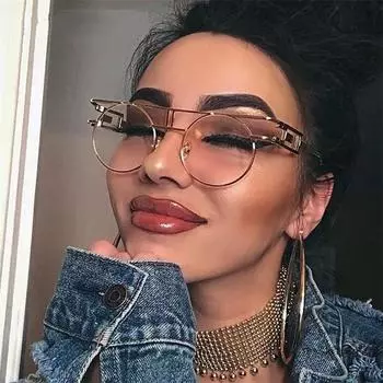 Мужские и женские солнцезащитные очки в стиле стимпанк, круглые, цветные, отражающие, винтажные, унисекс, зеркальные, металлические, неполяризованные очки