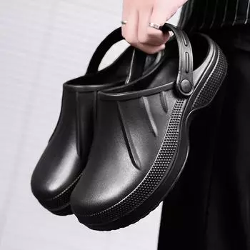 Мужские и женские кухонные тапочки для отеля, сабо, нескользящая водонепроницаемая маслостойкая рабочая обувь, садовая обувь для кормления, устойчивая обувь для повара 35