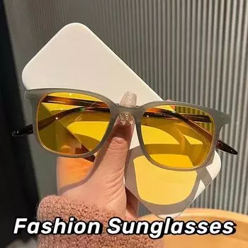 Мужские и женские квадратные градиентные солнцезащитные очки унисекс новые трендовые модные солнцезащитные очки кошачий глаз ретро-очки для активного отдыха очки-очки As Picture
