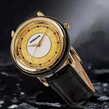 Мужские и женские кварцевые часы с бриллиантами, креативный циферблат со знаком зодиака, модные деловые часы, изысканные праздничные подарочные часы Gold-Male
