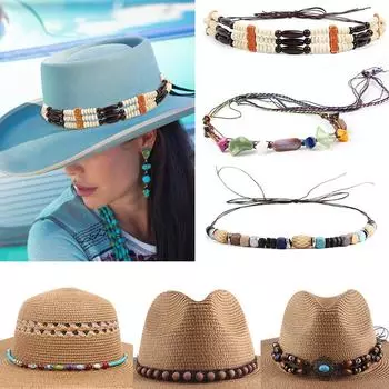 Мужские и женские ленты с косой, регулируемые аксессуары для ковбойской шляпы, летние классические ленты для ковбойской шляпы
