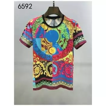 Мужские и женские летние футболки с 3D-принтом в стиле барокко, королевской роскошью, с небольшим цветочным принтом, с круглым вырезом, с коротким рукавом, свободные, большого размера, красивый топ S белый