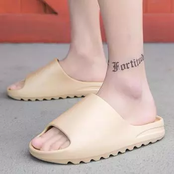 Мужские и женские летние пляжные тапочки, модные уличные и домашние мягкие шлепанцы из ЭВА, мужские толстые нескользящие туфли с зубчатой подошвой 36-37 белый