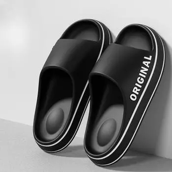 Мужские и женские летние тапочки EVA с мягкой подошвой Cloud Slides Легкие пляжные туфли для мужчин, подходят для использования в помещении и на улице 36-37 чёрный