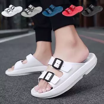 Мужские и женские летние тапочки, унисекс, сандалии для пар, летняя легкая удобная водонепроницаемая пляжная обувь 35-36 белый