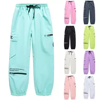 Мужские и женские лыжные брюки Теплые однобортные и двухбортные лыжные брюки L чёрный