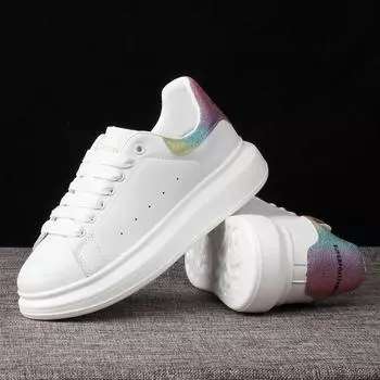 Мужские и женские маленькие белые туфли, женская повседневная обувь на толстой подошве для пар, женская обувь для скейтборда, легкая обувь из губки 35