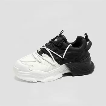 Мужские и женские массивные модные кроссовки, удобные кроссовки на платформе со шнуровкой 36 чёрный