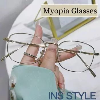 Мужские и женские металлические очки для близорукости, винтажные очки с антисиним светом, модные очки в стиле ретро с минусом диоптрий, рецепт от 0 -0,1 до -4,0 0