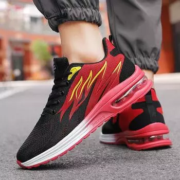 Мужские и женские модные кроссовки унисекс, удобные дышащие мягкие кроссовки с пламенной подушкой, уличная спортивная обувь 39 чёрный