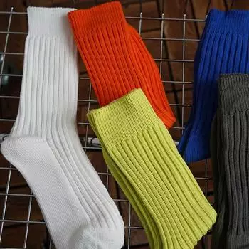 Мужские и женские модные ретро-носки для спецодежды - высокое качество, плотная линия, однотонные черные и белые королевский синий